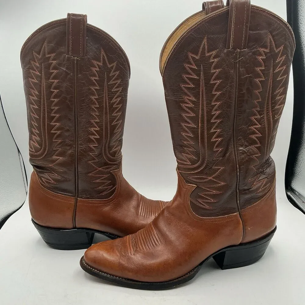 Vintage Tony Lama 6210 Men’s Size 10 Brown Leather Western Cowboy Boots